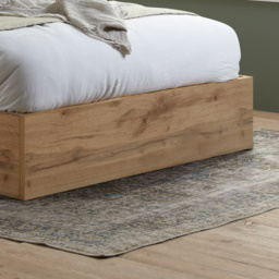 Halfden - Double - Boucle Winged Ottoman Storage Bed - White - Boucle Fabric - 4ft6 - thumbnail 4