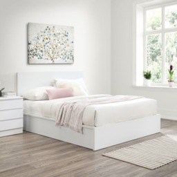 Oslo - King Size - Ottoman Storage Bed - White - Wooden - 5ft - Happy Beds - thumbnail 1