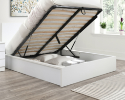 Oslo - King Size - Ottoman Storage Bed - White - Wooden - 5ft - Happy Beds - thumbnail 6