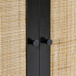 Padstow - Combination Wardrobe - Black - Wooden/Rattan - Happy Beds - thumbnail 7