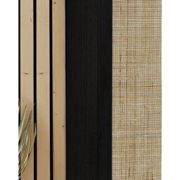 Padstow - Combination Wardrobe - Black - Wooden/Rattan - Happy Beds - thumbnail 6