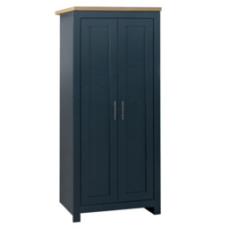Highgate - 2 Door Wardrobe - Blue/Oak - Wooden - Happy Beds - thumbnail 1