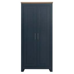 Highgate - 2 Door Wardrobe - Blue/Oak - Wooden - Happy Beds - thumbnail 2