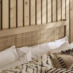Padstow - Double - Rattan Bed - Oak - Wooden - 4ft6 - Happy Beds - thumbnail 2