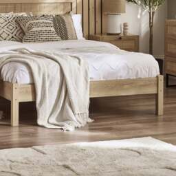 Padstow - Double - Rattan Bed - Oak - Wooden - 4ft6 - Happy Beds - thumbnail 3