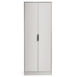 Alba – 2 Door Wardrobe – Silk Grey – Lacquered MDF - Happy Beds - thumbnail 6