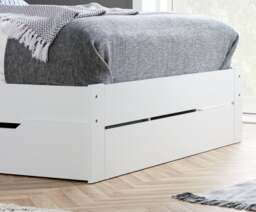 Alfie - Double - Bookcase Storage Bed - Underbed Storage - White - Wooden - 4ft6 - Happy Beds - thumbnail 6