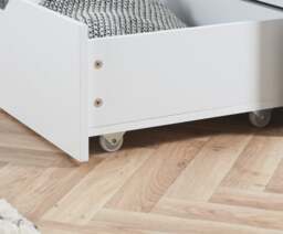 Alfie - Double - Bookcase Storage Bed - Underbed Storage - White - Wooden - 4ft6 - Happy Beds - thumbnail 8
