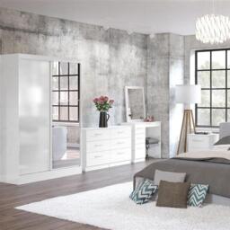 Lynx - Gloss 3 Drawer Bedside Table - White - Wooden - Happy Beds - thumbnail 5