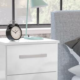 Lynx - Gloss 3 Drawer Bedside Table - White - Wooden - Happy Beds - thumbnail 3