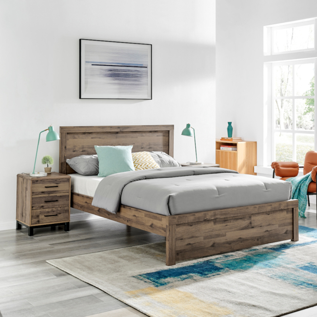 Rodley - King Size - Bed - Oak - Wood - 5ft - Happy Beds - image 1