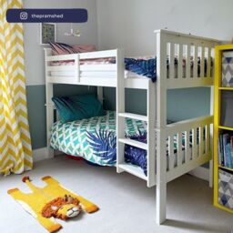 Atlantis - Single - Kids White Solid Pine Wooden Bunk Bed Frame - 3ft - Happy Beds - thumbnail 2