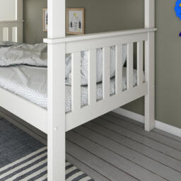 Atlantis - Single - Kids White Solid Pine Wooden Bunk Bed Frame - 3ft - Happy Beds - thumbnail 6