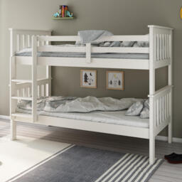 Atlantis - Single - Kids White Solid Pine Wooden Bunk Bed Frame - 3ft - Happy Beds - thumbnail 7