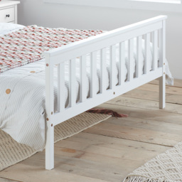 Oxford - Single - Low Foot End Bed - White - Wooden - 3ft - Happy Beds - thumbnail 5