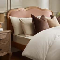 Evelyn - King-Size - Low Foot-end Bed - Pink/Oak - Fabric/Wood - 5ft - thumbnail 3