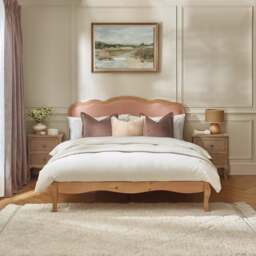 Evelyn - King-Size - Low Foot-end Bed - Pink/Oak - Fabric/Wood - 5ft - thumbnail 2