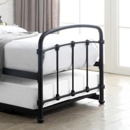 Mostyn - Single - Guest Bed with Underbed Trundle - Black - Metal - 3ft - Happy Beds - thumbnail 5