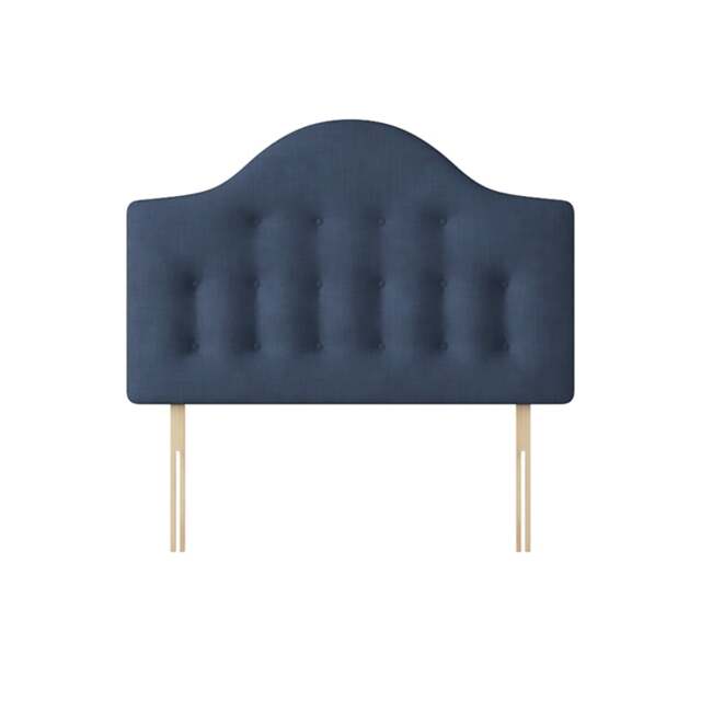 Victor - Small Single - Buttoned Headboard - Dark Blue - Fabric - 2ft6 - Happy Beds - image 1
