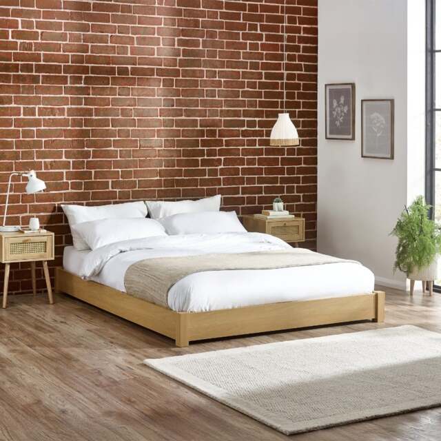 Marston – King Size – Platform Bed – Oak– Wooden – 5ft - Happy Beds - image 1