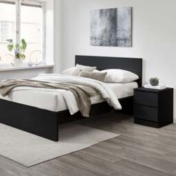 Oslo - 3 Drawer Chest of Drawers - Black - Wooden - Happy Beds - thumbnail 3