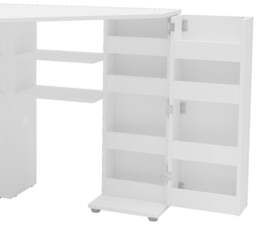 Olivia - Corner Dressing Table With Storage - White - Wooden - Happy Beds - thumbnail 6