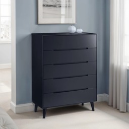 Alicia - 5 Drawer Chest - Grey - Wooden - Happy Beds - thumbnail 2