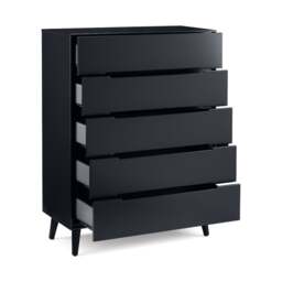 Alicia - 5 Drawer Chest - Grey - Wooden - Happy Beds - thumbnail 4