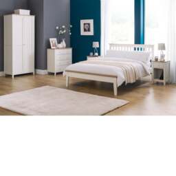 Salerno - 1 Drawer Bedside Table - Ivory/Oak - Wooden - Happy Beds - thumbnail 5