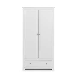 Radley - 2 Door Combination Wardrobe - White - Wooden - Happy Beds - thumbnail 4