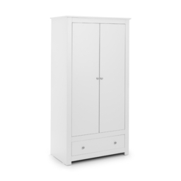 Radley - 2 Door Combination Wardrobe - White - Wooden - Happy Beds - thumbnail 2