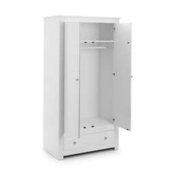 Radley - 2 Door Combination Wardrobe - White - Wooden - Happy Beds - thumbnail 3