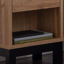 Bali - 1 Drawer Bedside Table - Oak - Wooden - Happy Beds - thumbnail 5
