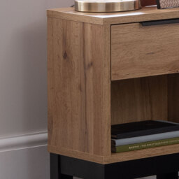 Bali - 1 Drawer Bedside Table - Oak - Wooden - Happy Beds - thumbnail 3