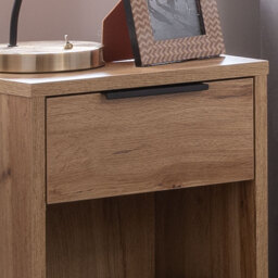 Bali - 1 Drawer Bedside Table - Oak - Wooden - Happy Beds - thumbnail 4
