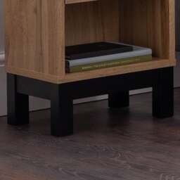 Bali - 1 Drawer Bedside Table - Oak - Wooden - Happy Beds - thumbnail 2