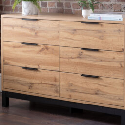 Bali - 6 Drawer Wide Chest - Oak - Wooden - Happy Beds - thumbnail 4