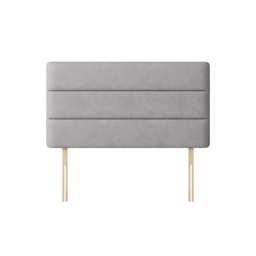 Cornell - Small Double - Lined Headboard - Light Grey - Fabric - 4ft - Happy Beds - thumbnail 1