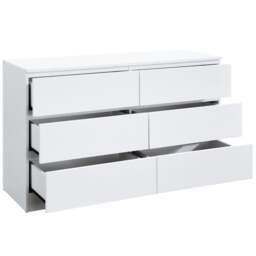 Oslo - 6 Drawer Chest of Drawers - White - Wooden - Happy Beds - thumbnail 4