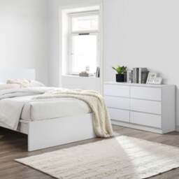 Oslo - 6 Drawer Chest of Drawers - White - Wooden - Happy Beds - thumbnail 2