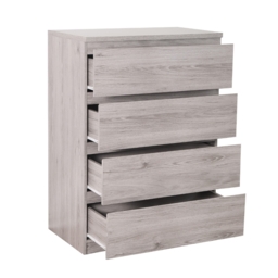 Jupiter - 4 Drawer Chest - Grey Oak - Wooden - Happy Beds - thumbnail 2