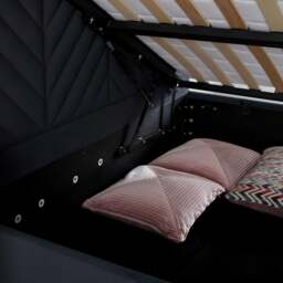 Sherlock - Double - Side-Opening Ottoman Storage Electric TV Bed - Dark Grey - Velvet - 4ft6 - Happy Beds - thumbnail 6