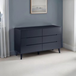 Alicia - 6 Drawer Chest - Grey - Wooden - Happy Beds - thumbnail 2