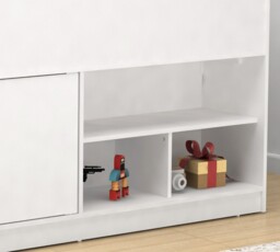Kudl – Single – Mid Sleeper with Drawers and Shelves – White – Wooden – 3ft - Happy Beds - thumbnail 5
