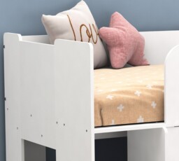 Kudl – Single – Mid Sleeper with Drawers and Shelves – White – Wooden – 3ft - Happy Beds - thumbnail 3
