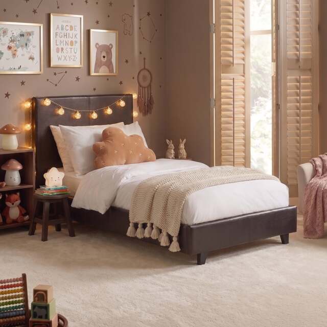 Rialto - Small Double - Low Foot-End Bed - Brown - Faux Leather - 4ft - image 1