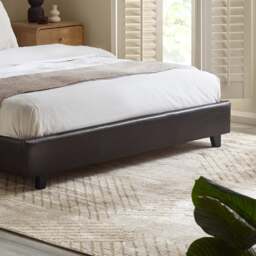 Rialto - Small Double - Low Foot-End Bed - Brown - Faux Leather - 4ft - thumbnail 7