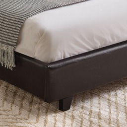 Rialto - Small Double - Low Foot-End Bed - Brown - Faux Leather - 4ft - thumbnail 8