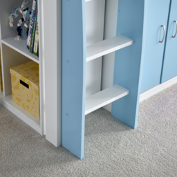 Lacy - Single - Storage Midsleeper Bed - White/Blue - Wooden - 3ft - Happy Beds - thumbnail 4
