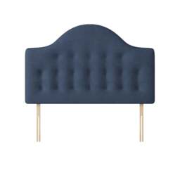 Victor - Double - Buttoned Headboard - Dark Blue - Fabric - 4ft6 - Happy Beds - thumbnail 4
